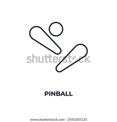 pinball outline icon. Linear vector from entertainment concept. Thin line pinball icon isolated on white background