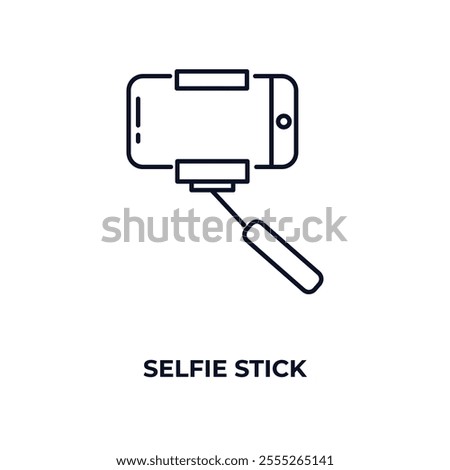 selfie stick outline icon. Linear vector from entertainment concept. Thin line selfie stick icon isolated on white background