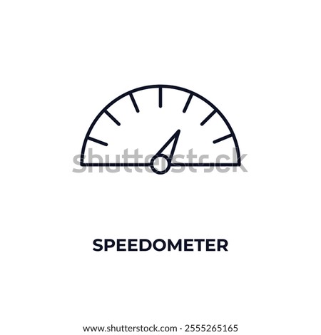 speedometer outline icon. Linear vector from entertainment concept. Thin line speedometer icon isolated on white background