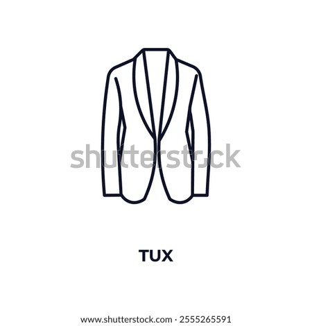 tux outline icon. Linear vector from fashion concept. Thin line tux icon isolated on white background