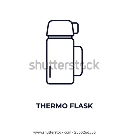 thermo flask  outline icon. Linear vector from food concept. Thin line thermo flask  icon isolated on white background