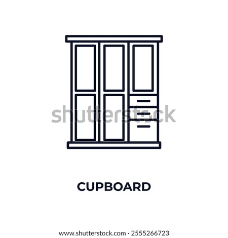 cupboard  outline icon. Linear vector from furniture concept. Thin line cupboard  icon isolated on white background