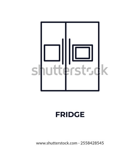 fridge  outline icon. Linear vector from furniture concept. Thin line fridge  icon isolated on white background