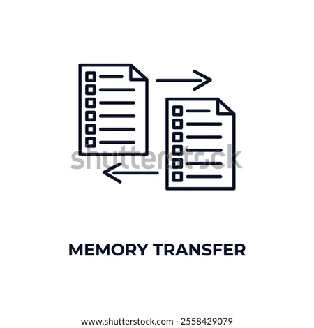 memory transfer outline icon. Linear vector from ai and tech concept. Thin line memory transfer icon isolated on white background