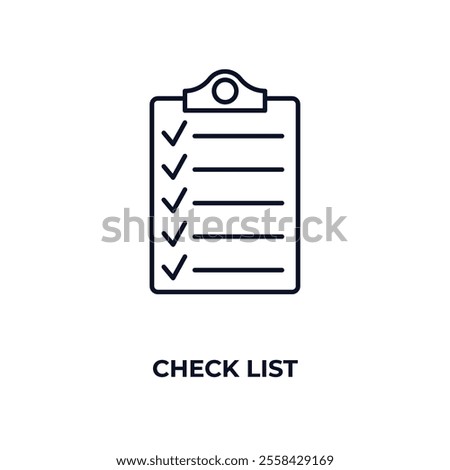 check list outline icon. Linear vector from ai and tech concept. Thin line check list icon isolated on white background