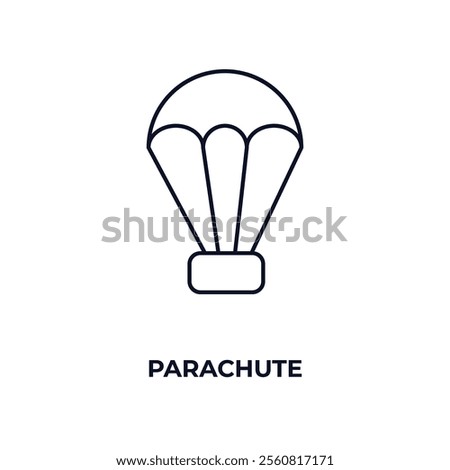 parachute outline icon. Linear vector from army and military concept. Thin line parachute icon isolated on white background