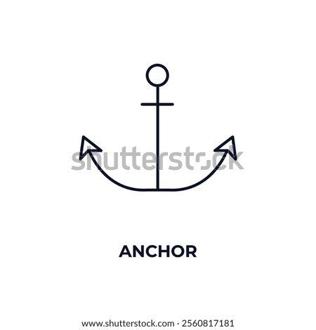 anchor outline icon. Linear vector from army and military concept. Thin line anchor icon isolated on white background