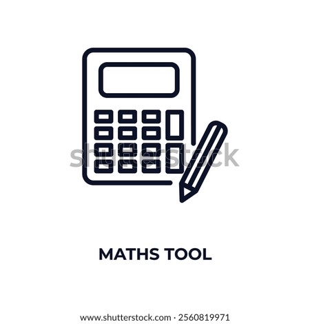 maths tool outline icon. Linear vector from business concept. Thin line maths tool icon isolated on white background