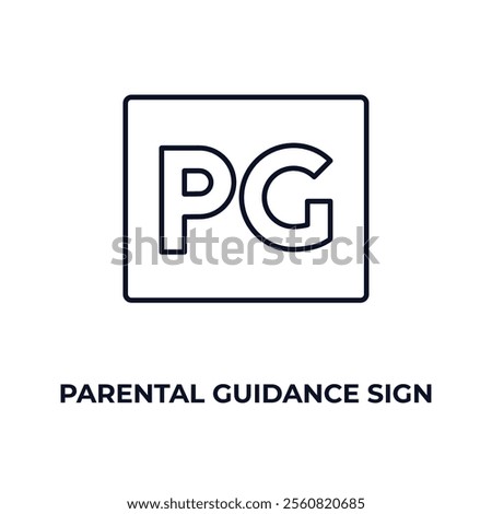 parental guidance sign outline icon. Linear vector from cinema concept. Thin line parental guidance sign icon isolated on white background