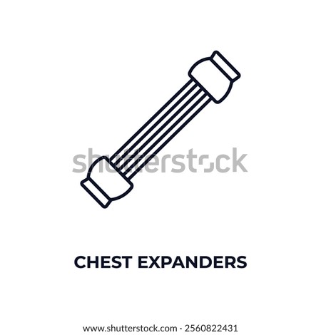 chest expanders outline icon. Linear vector from gym concept. Thin line chest expanders icon isolated on white background