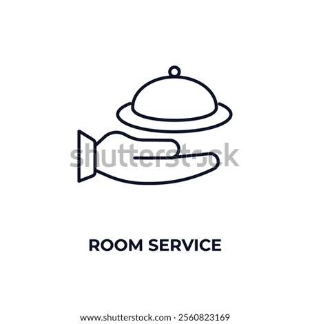 room service outline icon. Linear vector from hotel concept. Thin line room service icon isolated on white background