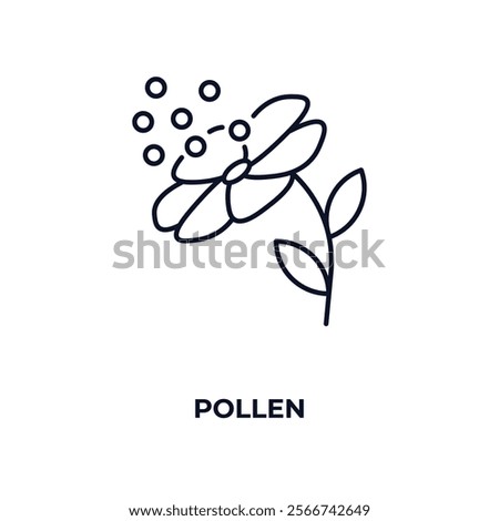 pollen outline icon. Linear vector from nature concept. Thin line pollen icon isolated on white background