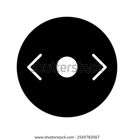 Scroll Horizontal Icon Symbol Black Outline High Quality Vector.