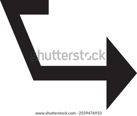 black corner arrow  white background Vector illustration.