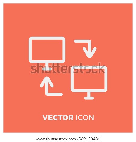 dual screen line vector icon
