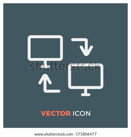 dual screen line vector icon