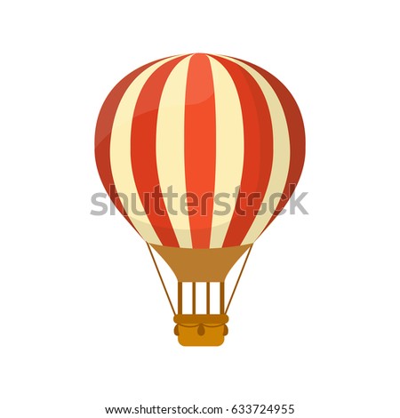 Flat hot air balloon symbol for illustration or logo design