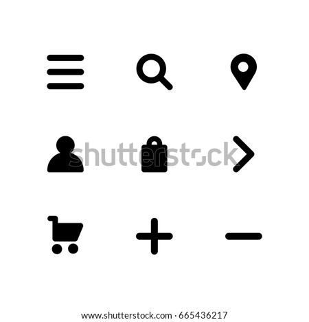 Vector icon set in flat design. Ui social icon set isolated for web or app design.