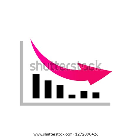 Business graph profit loss vector icon