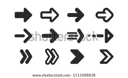 Flat arrows icon collection set vector background