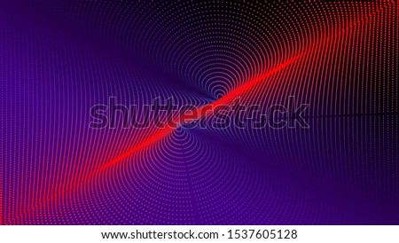 Abstract background technology dot particles red and blue light spiral wave 