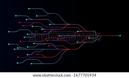 High-tech technology circuit board digital data connect abstract background