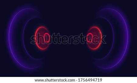 Sonar wave conceptual light and sound eho abstract background