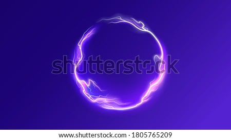 Thunderbolt electricity lightning power effect ball round shape vector background
