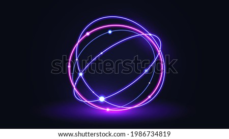 Circular tech science global orbit light effect background