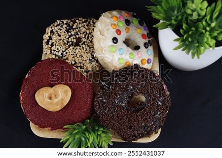 Similar – Image, Stock Photo Ring shaped cake with red icing