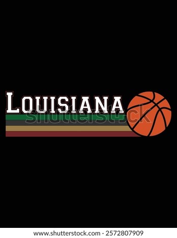 Vintage Basketball Louisiana City Retro