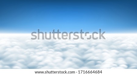 Similar – Foto Bild Skyline-Ansicht über den Wolken aus dem Flugzeug