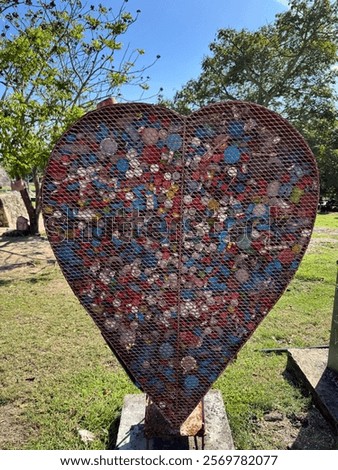 Similar – Image, Stock Photo Metal mesh heart in a necklace