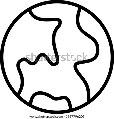 Earth Vector Lineal Icon On White Background.