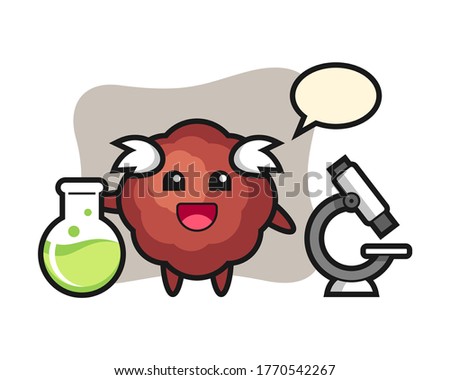 Meatball cartoon as a scientist