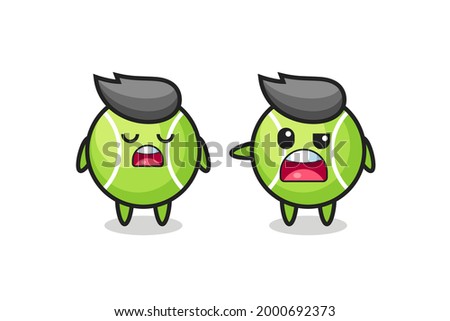 illustration of the argue between two cute tennis characters , cute style design for t shirt, sticker, logo element