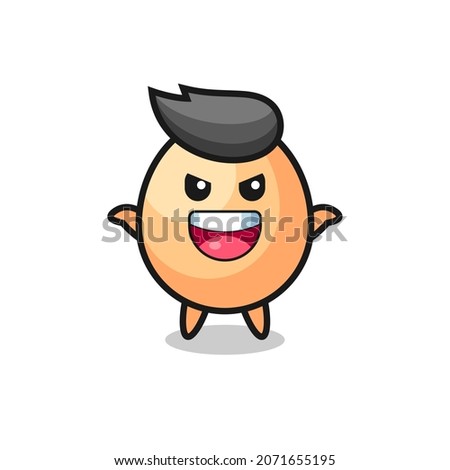 the illustration of cute egg doing scare gesture , cute style design for t shirt, sticker, logo element