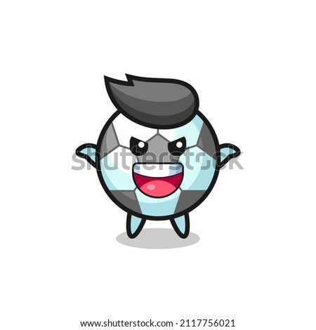 the illustration of cute football doing scare gesture , cute style design for t shirt, sticker, logo element