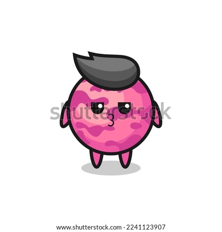 the bored expression of cute ice cream scoop characters , cute style design for t shirt, sticker, logo element
