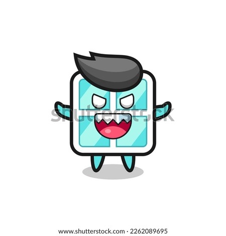 illustration of evil window mascot character , cute style design for t shirt, sticker, logo element