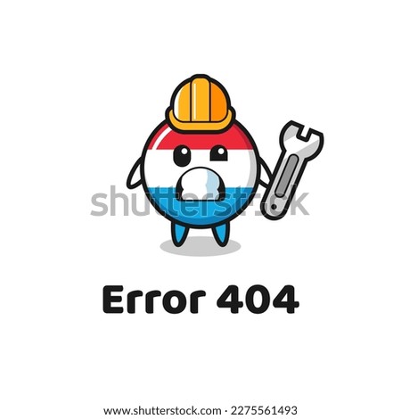 error 404 with the cute luxembourg flag badge mascot , cute style design for t shirt, sticker, logo element