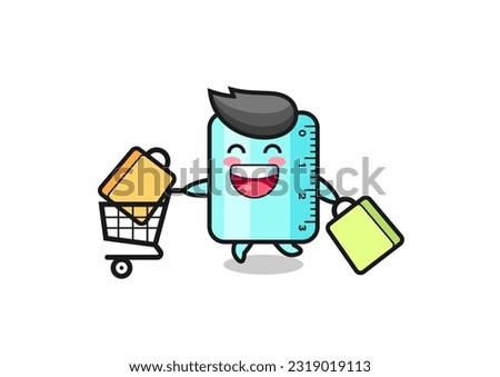 black Friday illustration with cute ruler mascot , cute style design for t shirt, sticker, logo element
