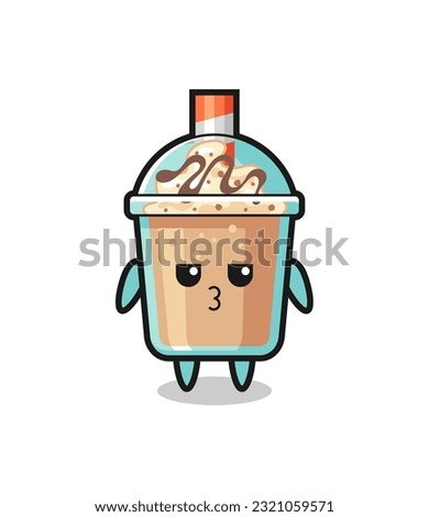 the bored expression of cute milkshake characters , cute style design for t shirt, sticker, logo element