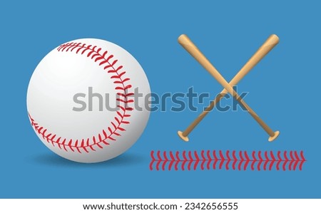 Baseball and Baseball bats on background, sport game , vector illustration.