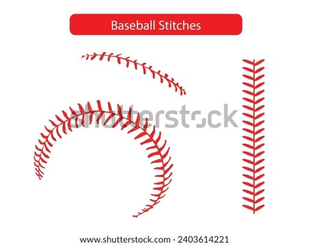 Baseball Stitches  on a white background, Vector illustration.