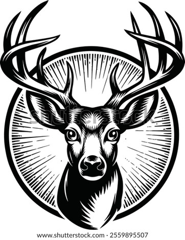 deer vector moscot logo design