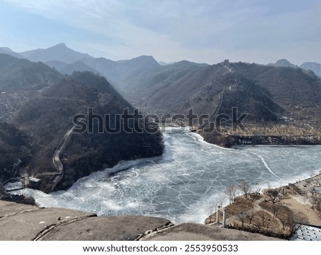 Similar – Image, Stock Photo frozen lake in the dunes