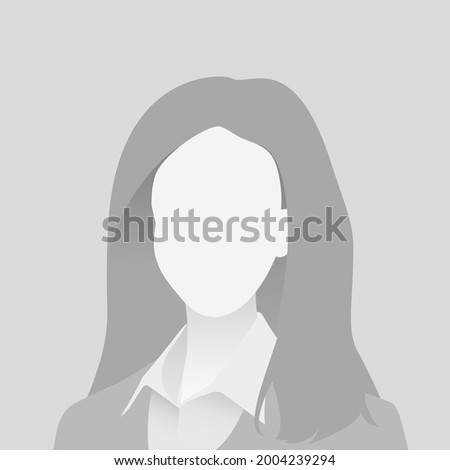 Default avatar photo placeholder. Grey profile picture icon. Business woman illustration