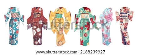 Traditional Asian clothes kimono. Summer clothing - yukata