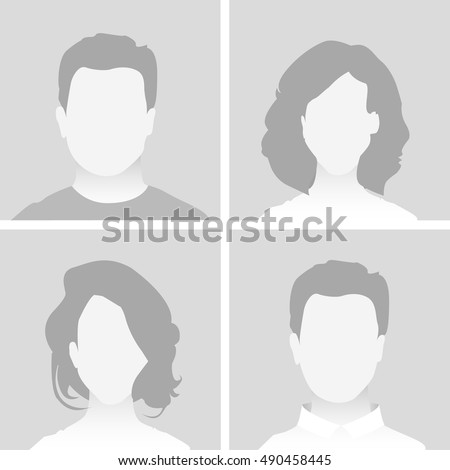 Default Placeholder Avatar Profile on Gray Background. Man and Woman